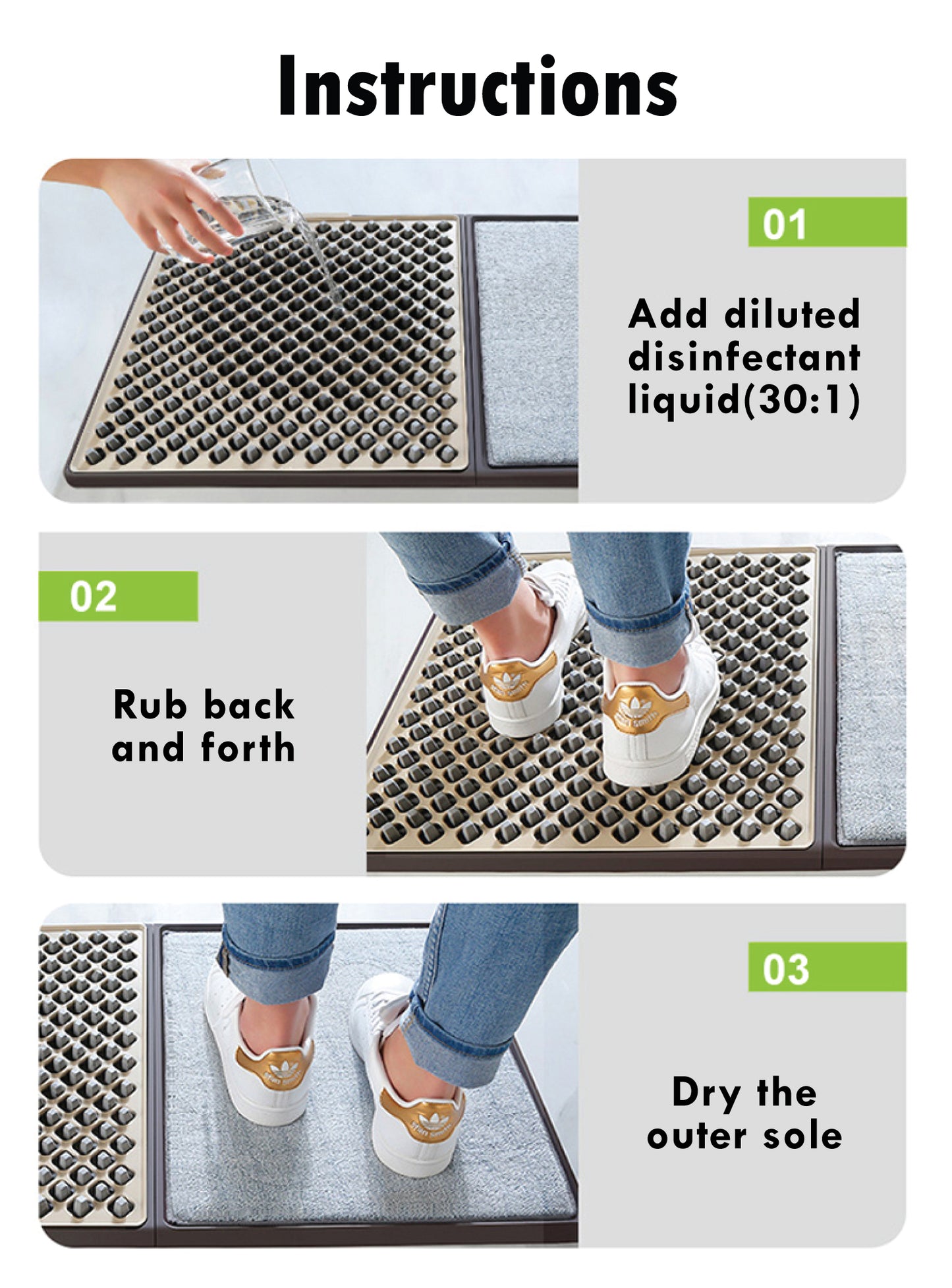 [Clearance Sale] 3D Disinfectant Floor Mat With Absorbent Carpet