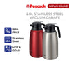 Peacock 2.0L Stainless Steel Vacuum Carafe - Red