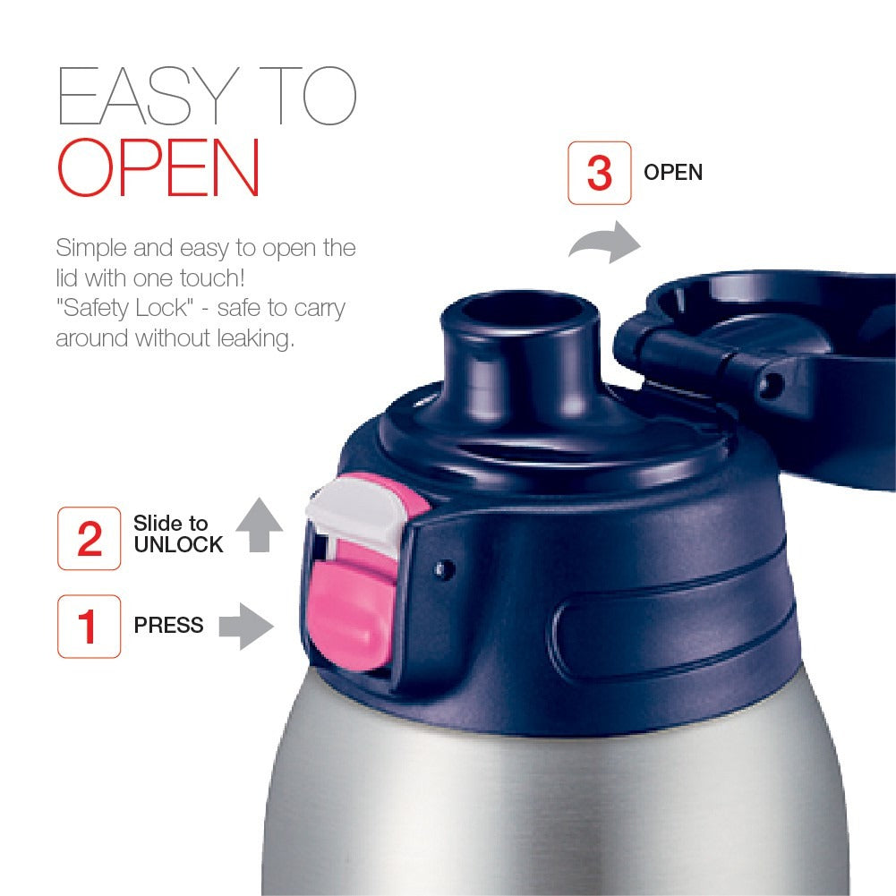 Peacock 1.0L Sport Bottle With Pouch - Blue