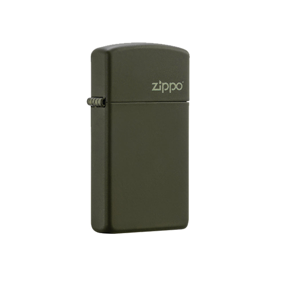 Zippo 1627ZL Slim Green Matte With Zippo Logo - Refillable Windproof Lighter