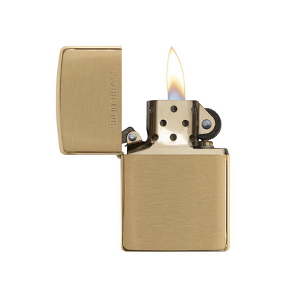 Zippo 204 Brushed Solid Brass - Refillable Windproof Lighter