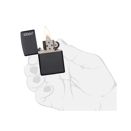 Zippo 218ZL Black Matte With Zippo Logo - Refillable Windproof Lighter