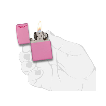 Zippo 238ZL Pink Matte With Zippo Logo - Refillable Windproof Lighter