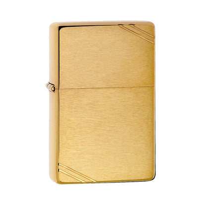 Zippo 240 Brushed Brass Vintage With Slashes