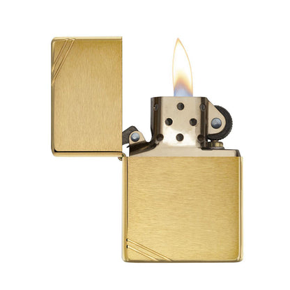 Zippo 240 Brushed Brass Vintage With Slashes