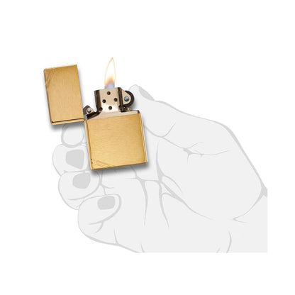 Zippo 240 Brushed Brass Vintage With Slashes